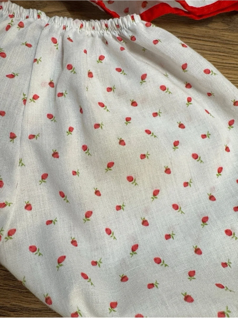 Unbranded Kids Two-Piece Red Trim Strawberry Print Set